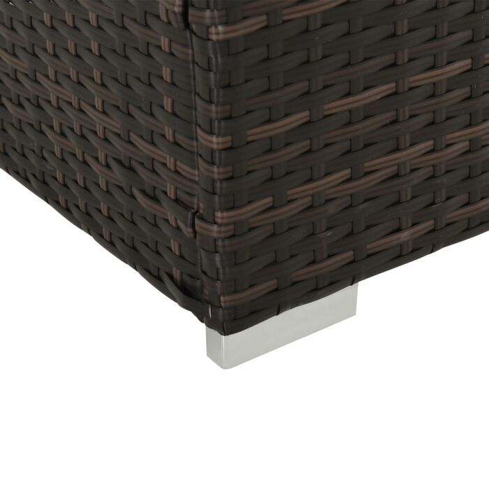 Outsunny Rattan Recliner Lounger Garden Furniture Sun Lounger Recliner Bed Chair Reclining Patio Wicker Brown