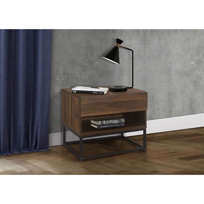 Houston 1 Drawer Bedside Walnut