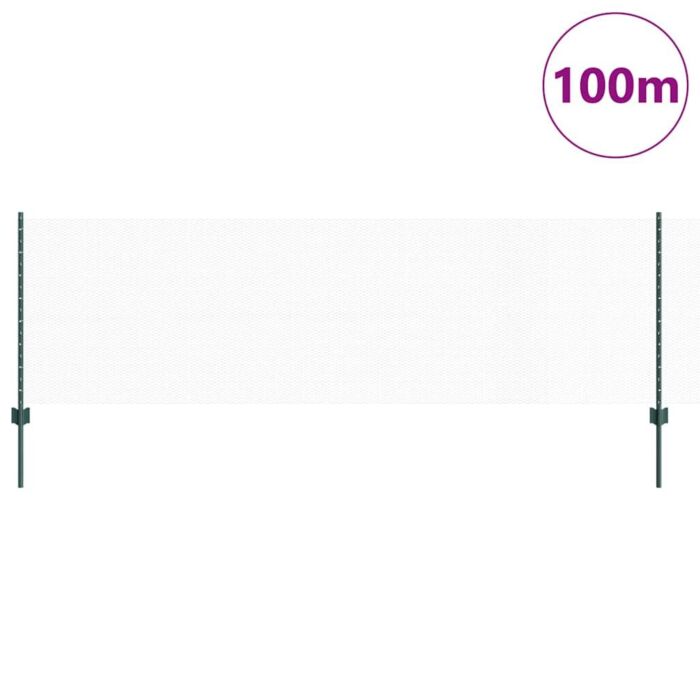 Vidaxl Fence Posts 11 Pcs U-channel Green 80 Cm Steel, Vidaxl Hexagon Fence Green 0,8x100 M Steel