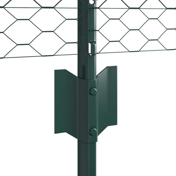 Vidaxl Fence Posts 11 Pcs U-channel Green 80 Cm Steel, Vidaxl Hexagon Fence Green 0,8x100 M Steel