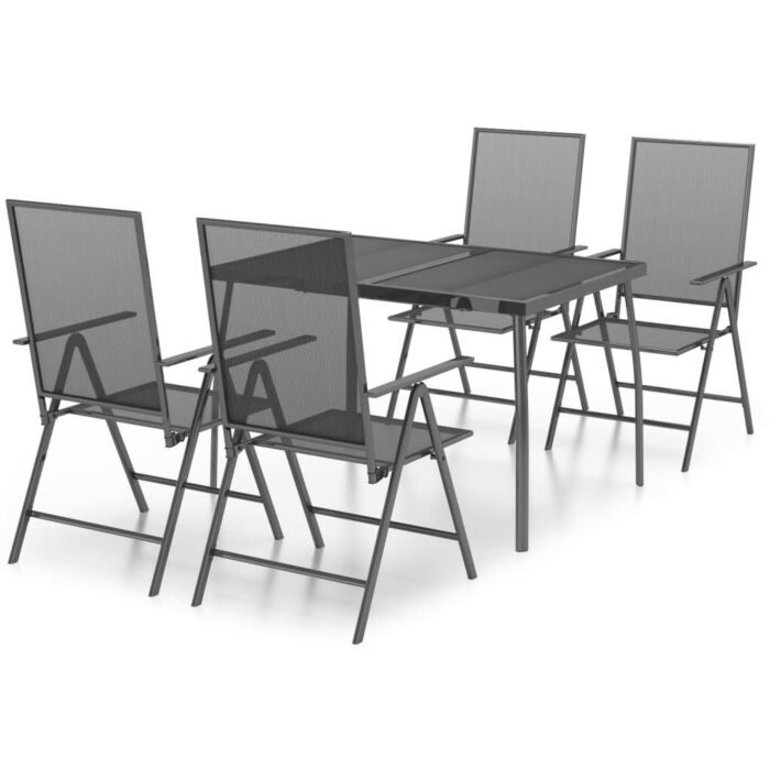 Vidaxl 5 Piece Garden Dining Set Anthracite Steel