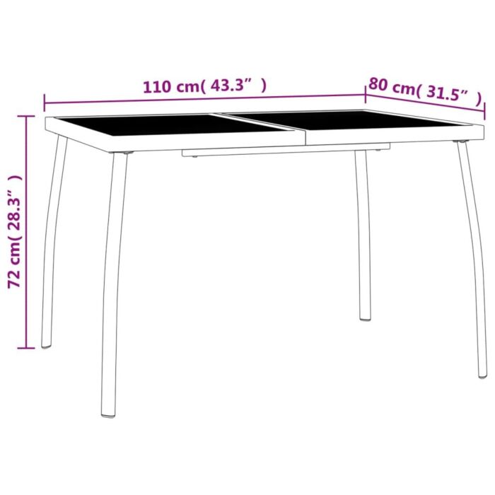 Vidaxl 5 Piece Garden Dining Set Anthracite Steel