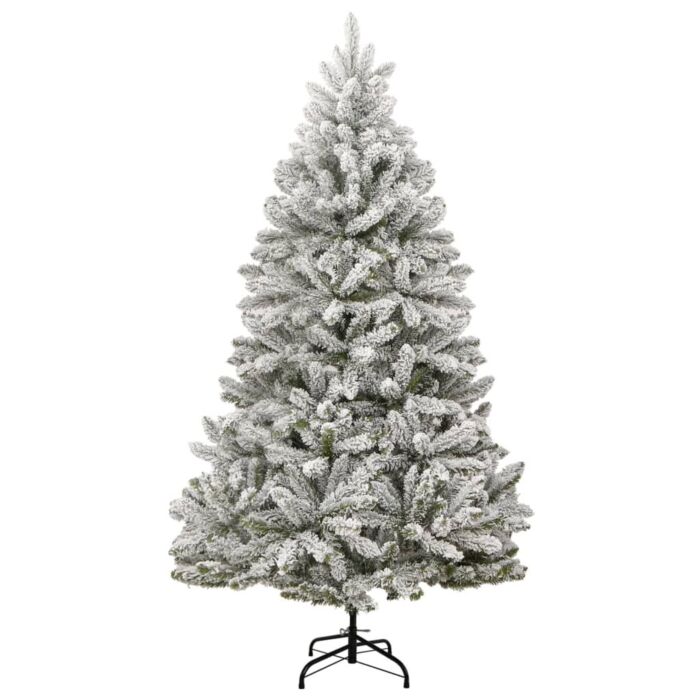 Vidaxl Artificial Hinged Christmas Tree With Flocked Snow 270 Cm