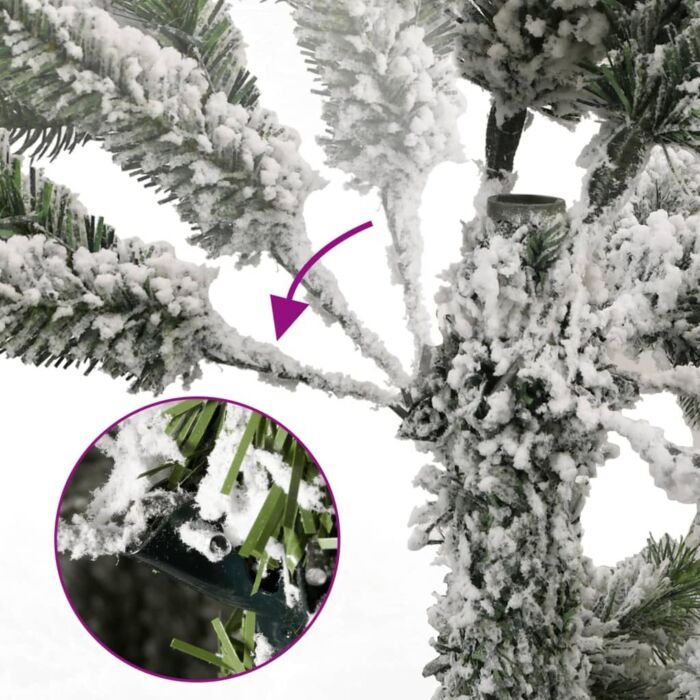 Vidaxl Artificial Hinged Christmas Tree With Flocked Snow 270 Cm