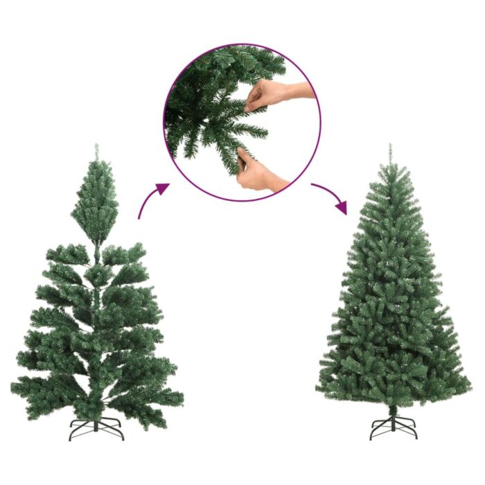 Vidaxl Artificial Hinged Christmas Tree With Flocked Snow 270 Cm