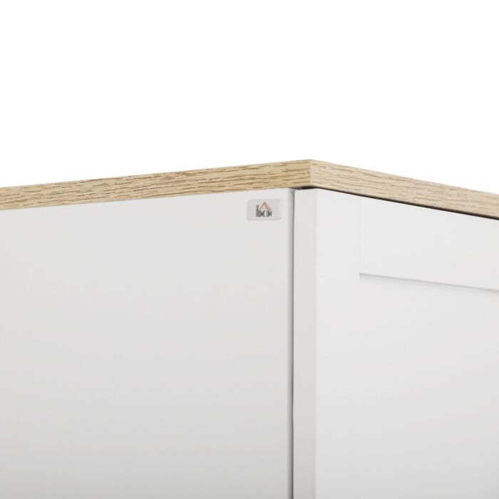 Homcom Freestanding Kitchen Cupboard, 4-door Storage Cabinet Organizer With Adjustable Shelves, 170cm, White