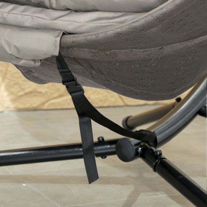 Outsunny Round Egg Basket Chair, With Steel Stand