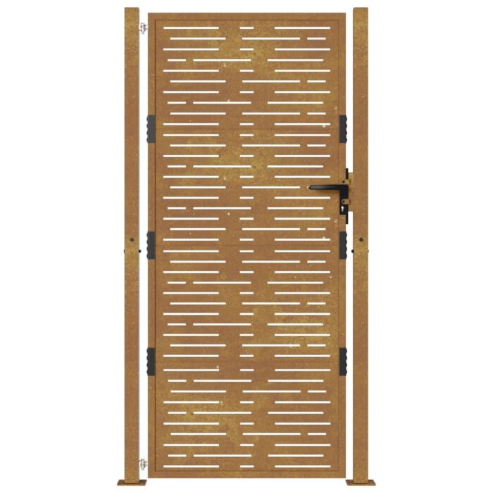 Vidaxl Garden Gate 105x180 Cm Corten Steel Square Design