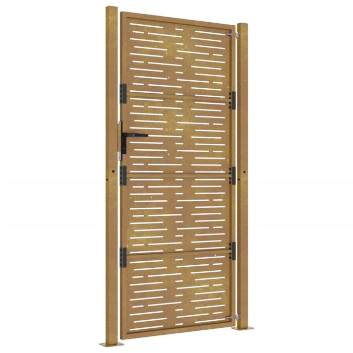 Vidaxl Garden Gate 105x180 Cm Corten Steel Square Design