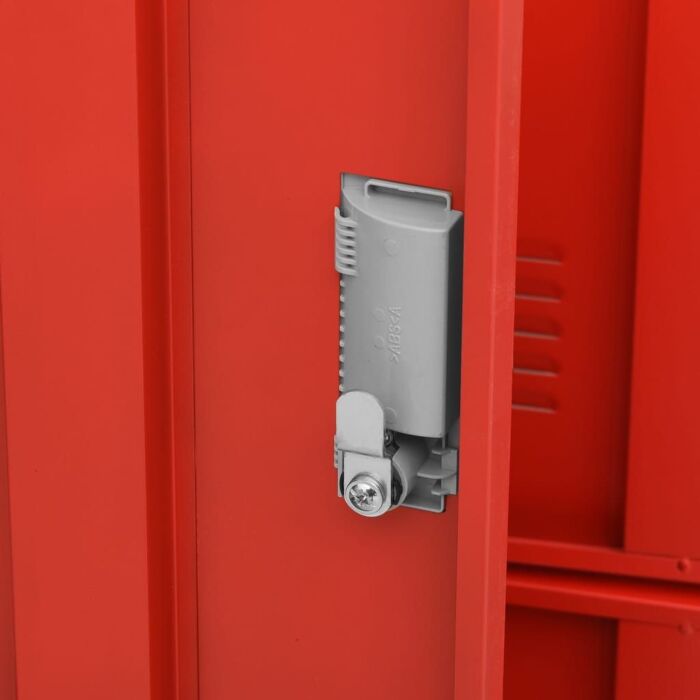 Vidaxl Locker Cabinets 2 Pcs Light Grey And Red 90x45x92.5 Cm Steel