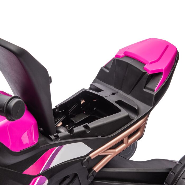 Aiyaplay Motorcycle Design 3 In 1 Toddler Trike, Sliding Car, Balance Bike With Headlight, Music, Horn, Pink