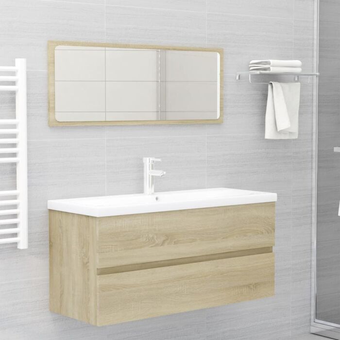 Vidaxl Sink Cabinet With Built-in Basin Sonoma Oak Engineered Wood