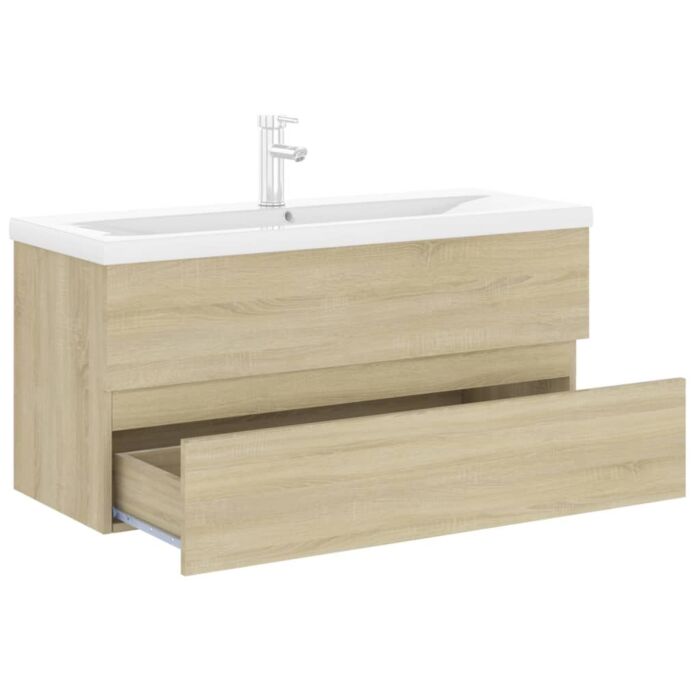 Vidaxl Sink Cabinet With Built-in Basin Sonoma Oak Engineered Wood