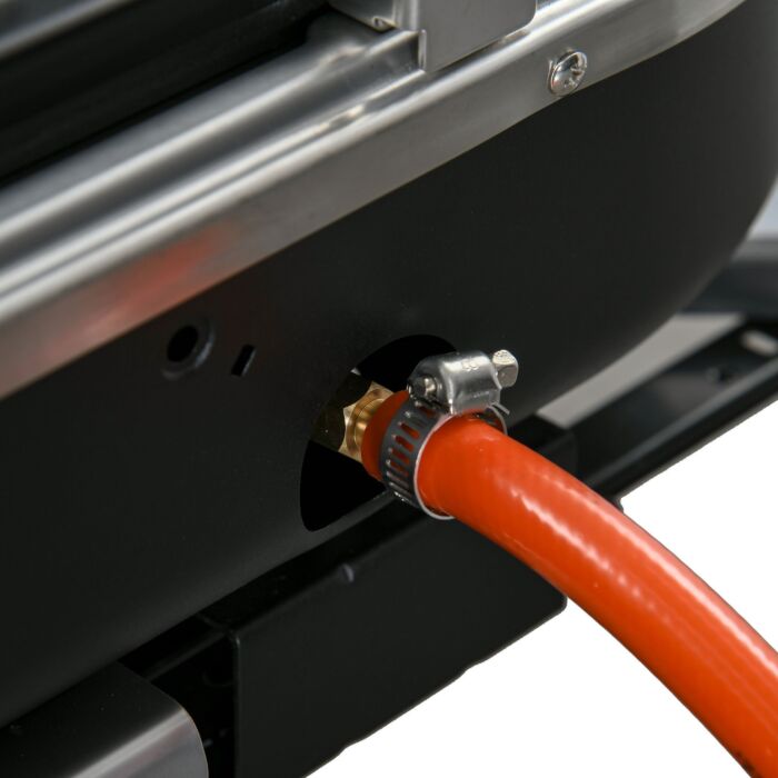 Outsunny Foldable Gas Bbq Grill 2 Burner Table Top Barbecue W/ Lid Piezo Ignition Thermometer For Camping Picnic Cooking, Aluminium Alloy
