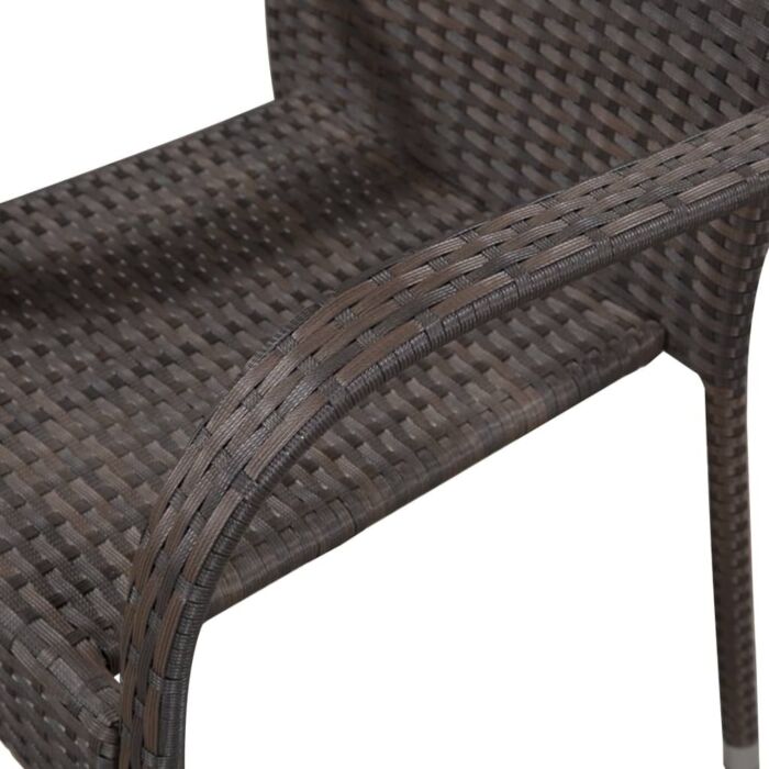 Vidaxl 7 Piece Garden Dining Set Brown Poly Rattan