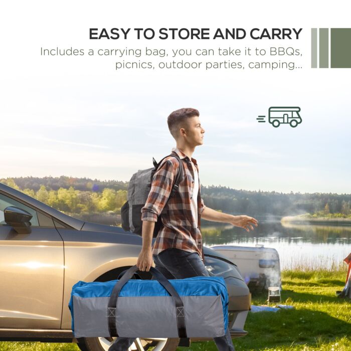 Outsunny 3.5 X 3.5m Camping Gazebo, Outdoor Event Shelter Dome Tent Garden Sun Shelter Patio Spire Arc Pavilion Camp Sun Shade, Light Blue