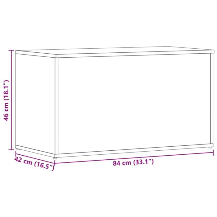Vidaxl Storage Chest High Gloss White 84x42x46 Cm Engineered Wood