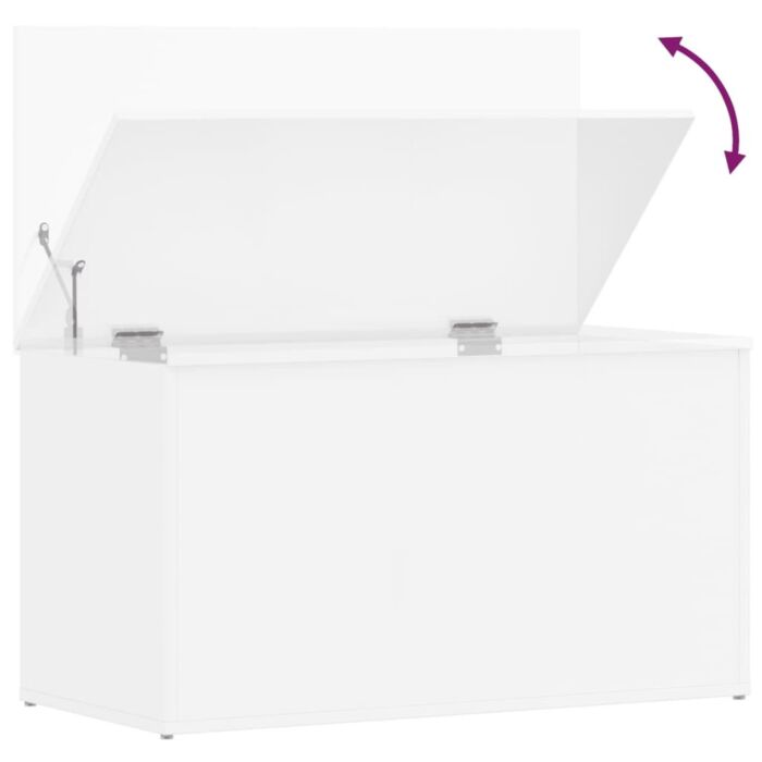 Vidaxl Storage Chest High Gloss White 84x42x46 Cm Engineered Wood