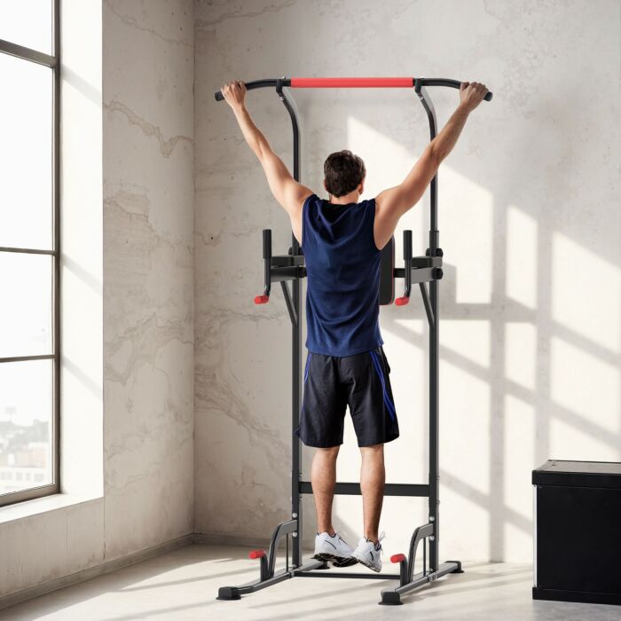 Homcom Pull Up Station Bar Power Tower Station For Home Office Gym Traning Workout Equipment