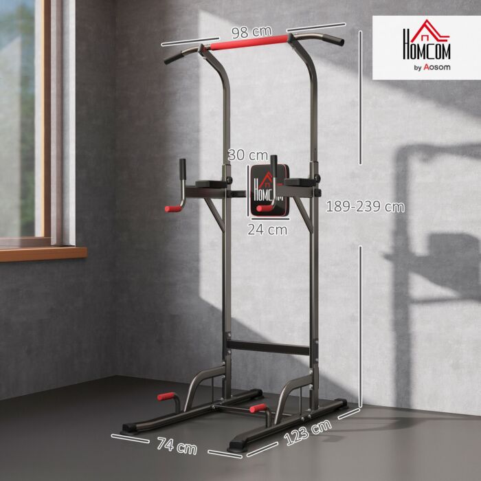 Homcom Pull Up Station Bar Power Tower Station For Home Office Gym Traning Workout Equipment