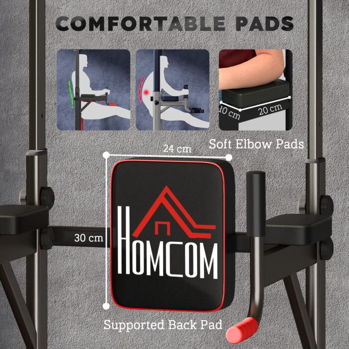 Homcom Pull Up Station Bar Power Tower Station For Home Office Gym Traning Workout Equipment