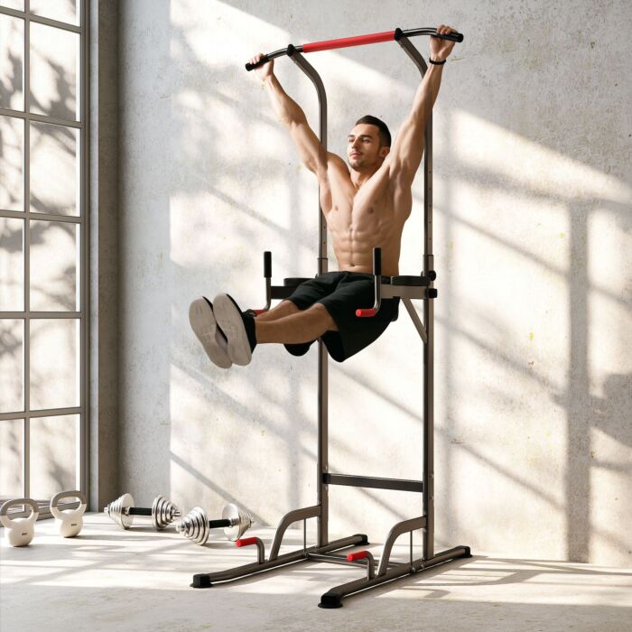 Homcom Pull Up Station Bar Power Tower Station For Home Office Gym Traning Workout Equipment