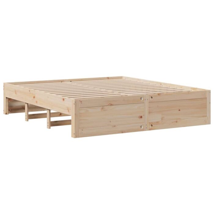 Vidaxl Bed Frame Without Mattress With Drawers 200x200 Cm Solid Wood Pine
