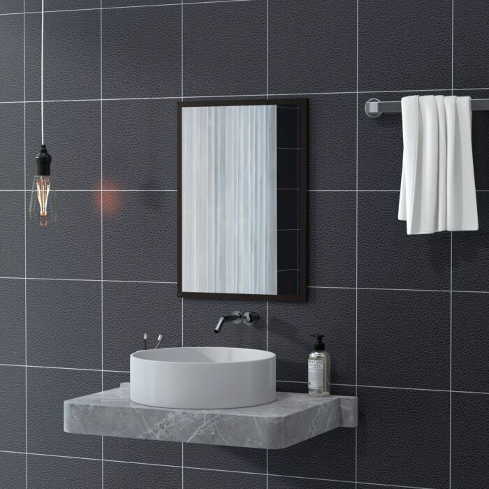 Homcom Wall Bathroom Mirror, 70 X 50 Cm Wall-mounted Mirror, Black