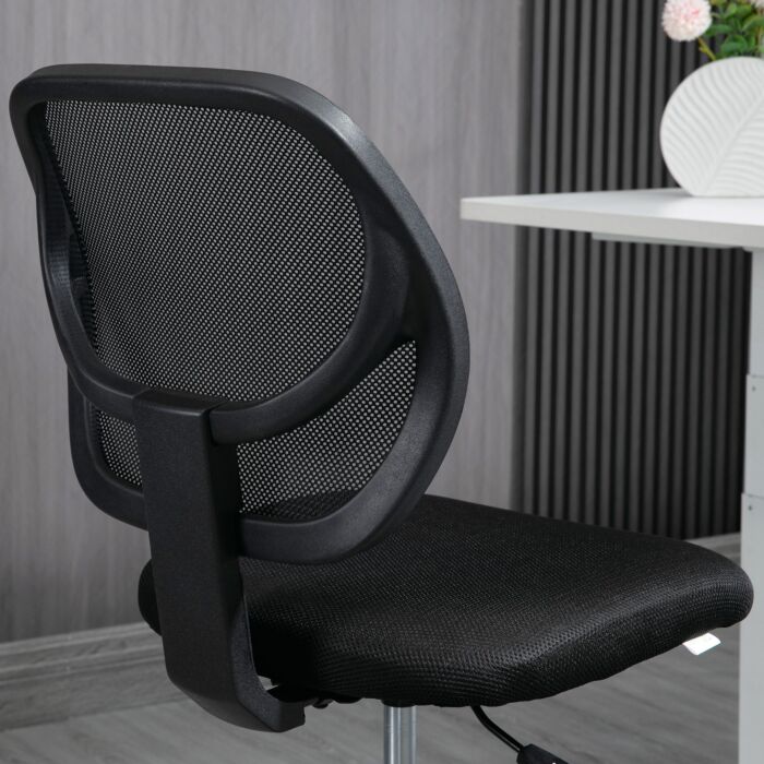 Vinsetto Ergonomic Mesh Standing Desk Chair With Adjustable Footrest Ring And Seat Height Black