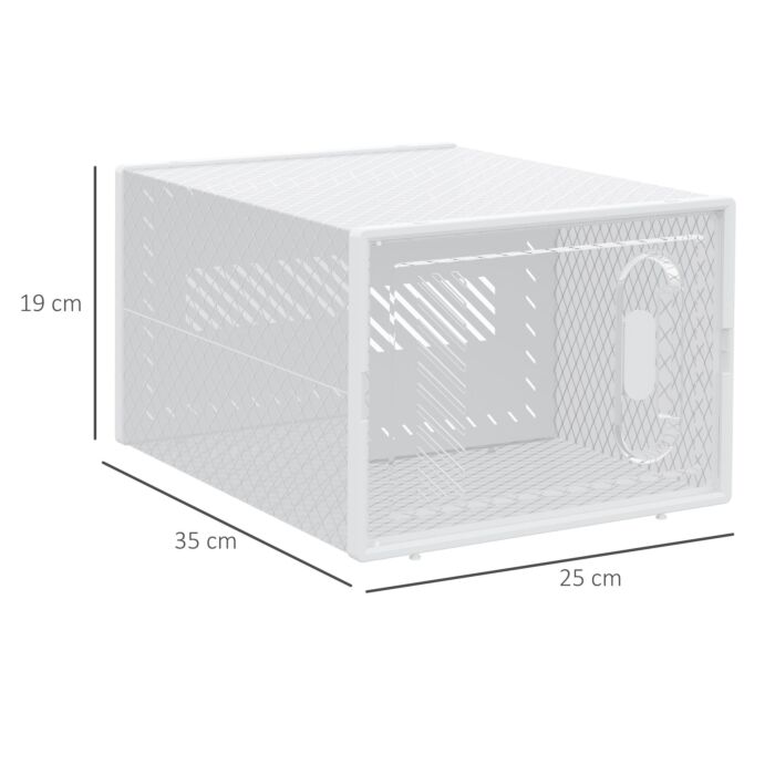 Homcom 8pcs Clear Shoe Box, Plastic Stackable Shoe Storage Box For Uk/eu Size Up To 8.5/43 With Magnetic Door For Women/men, 25 X 35 X 19cm