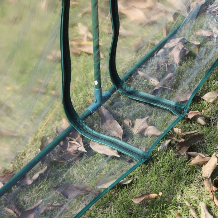 Outsunny Pvc Tunnel Greenhouse Green Grow House Steel Frame For Garden Backyard With Zipper Doors 395x100x80 Cm Clear