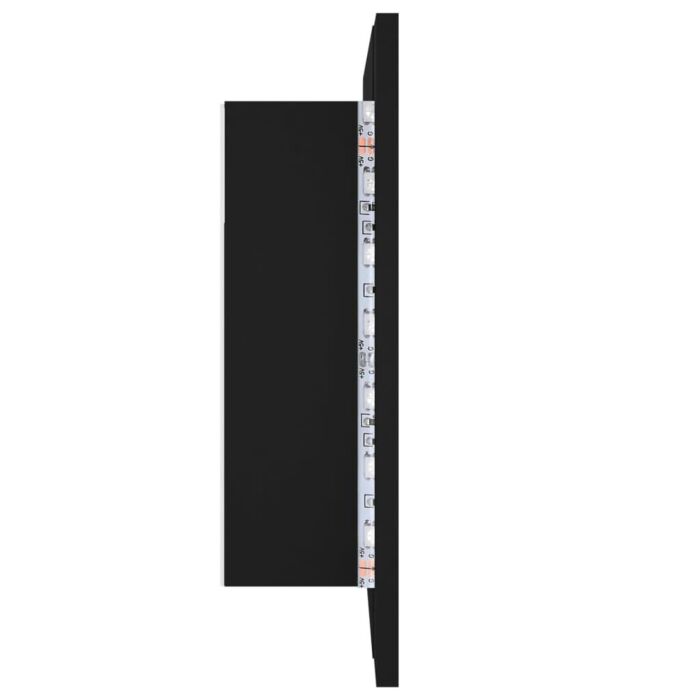 Vidaxl Led Bathroom Mirror Cabinet Black 60x12x45 Cm Acrylic