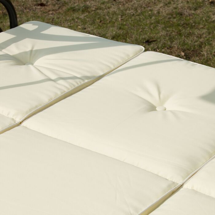 Outsunny 3 Seater Swing Chair-beige/black