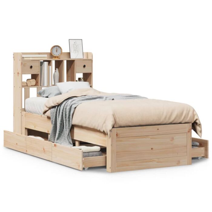 Vidaxl Bookcase Bed Without Mattress 90x190 Cm Single Solid Wood Pine