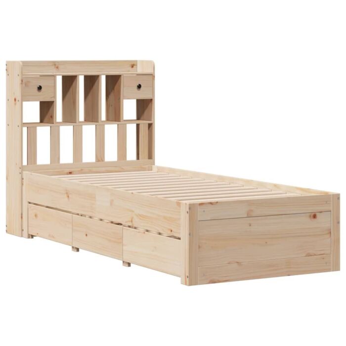 Vidaxl Bookcase Bed Without Mattress 90x190 Cm Single Solid Wood Pine