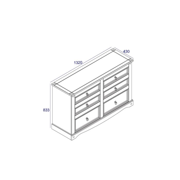 Corona 3+3 Drawer Wide Chest