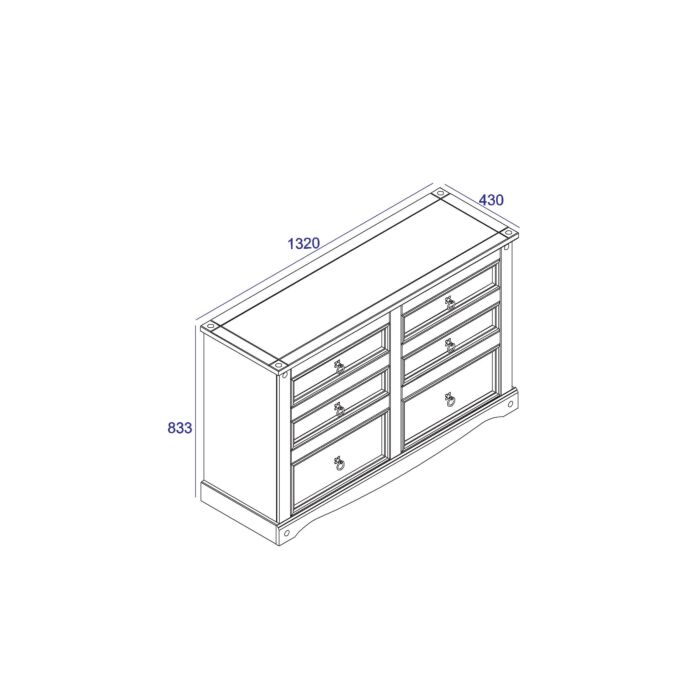 Corona 3+3 Drawer Wide Chest
