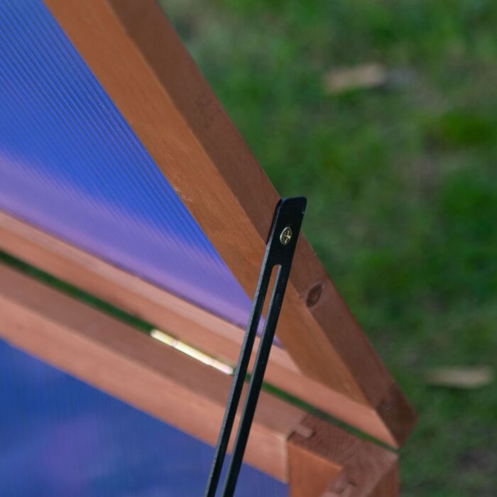 Outsunny Wooden Framed Polycarbonate Cold Frame Greenhouse For Plants Outdoor With Openable & Tilted Top Cover, Pc Board, Brown, 100 X 65 X 40cm