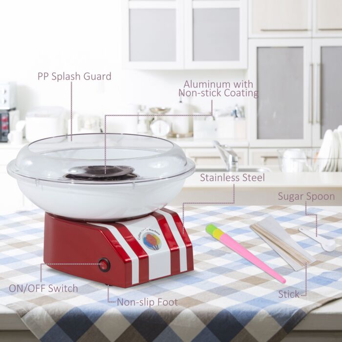 Homcom Professional Candy Floss Machine Electric Cotton Candy Maker Gadgetry 450w