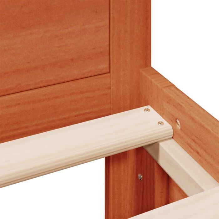 Vidaxl Bed Frame Without Mattress With Headboard Wax Brown 200x200 Cm Solid Wood Pine