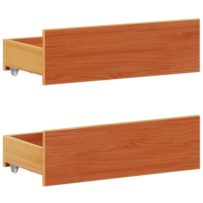 Vidaxl Bed Frame Without Mattress With Headboard Wax Brown 200x200 Cm Solid Wood Pine