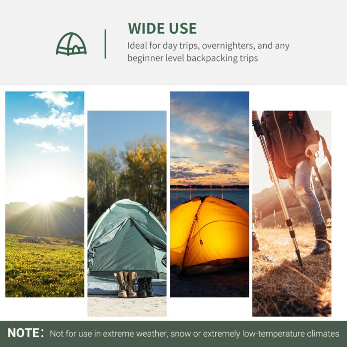 Outsunny 2 Person Camping Tent, Camouflage Tent With Zipped Doors, Storage Pocket, Portable Handy Bag, Multicoloured