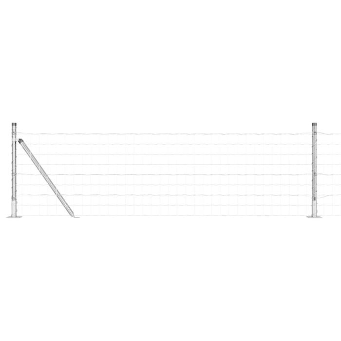 Vidaxl Euro Fence With 13 Flanged Posts 0.6x50 M Galvanised Steel