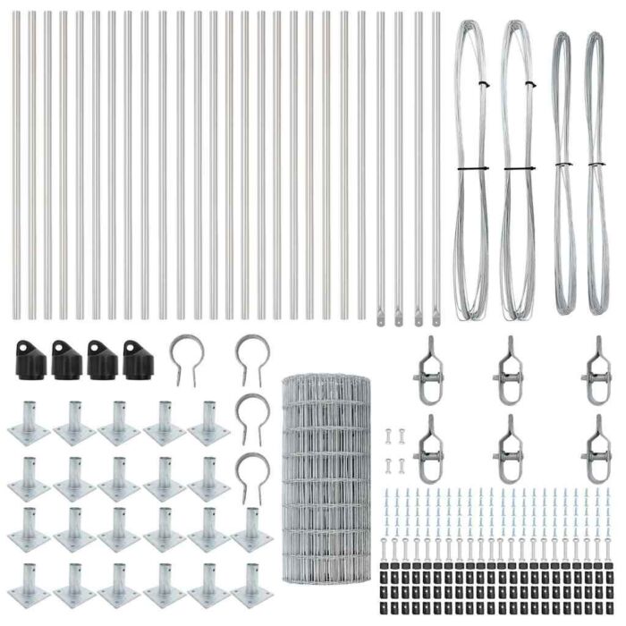 Vidaxl Euro Fence With 13 Flanged Posts 0.6x50 M Galvanised Steel