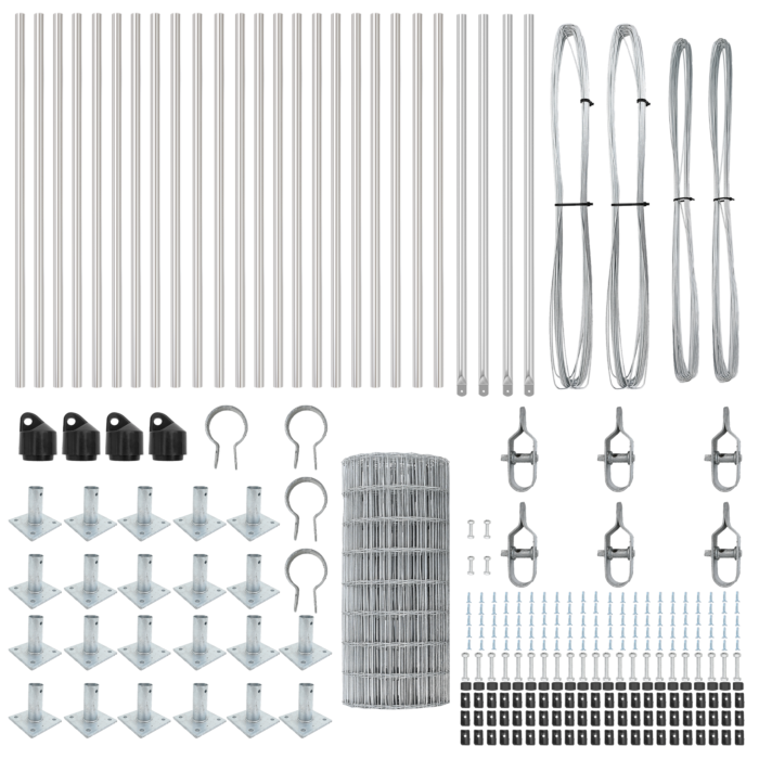 Vidaxl Euro Fence With 13 Flanged Posts 0.6x50 M Galvanised Steel