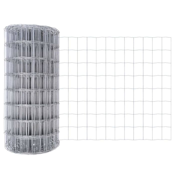 Vidaxl Euro Fence With 13 Flanged Posts 0.6x50 M Galvanised Steel