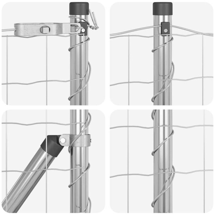 Vidaxl Euro Fence With 13 Flanged Posts 0.6x50 M Galvanised Steel