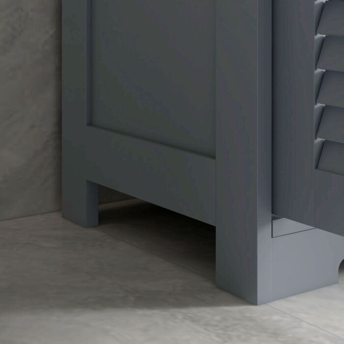 Kleankin Bathroom Cabinet With Drawers, Bathroom Storage Cabinet With Louvred Doors, Open Compartment And Adjustable Shelf For Washroom, Grey