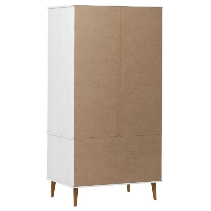 Vidaxl Wardrobe Molde White 90x55x175 Cm Solid Wood Pine