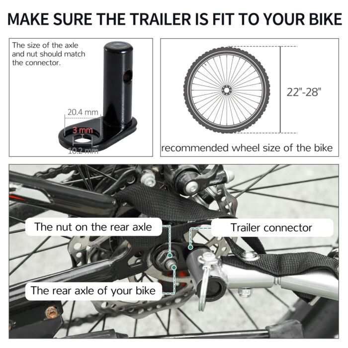 Homcom folding bike online trailer